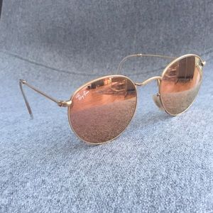 Reflective rose gold ray ban sunglasses